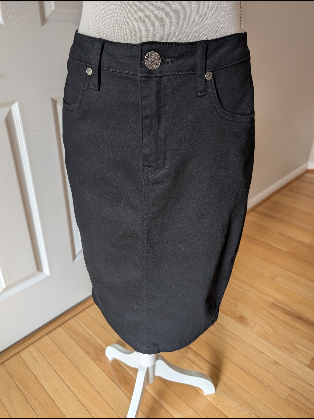Women's Black Pencil Skirt with Classic Fit